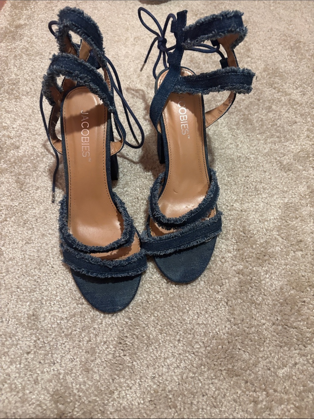 Denim heels